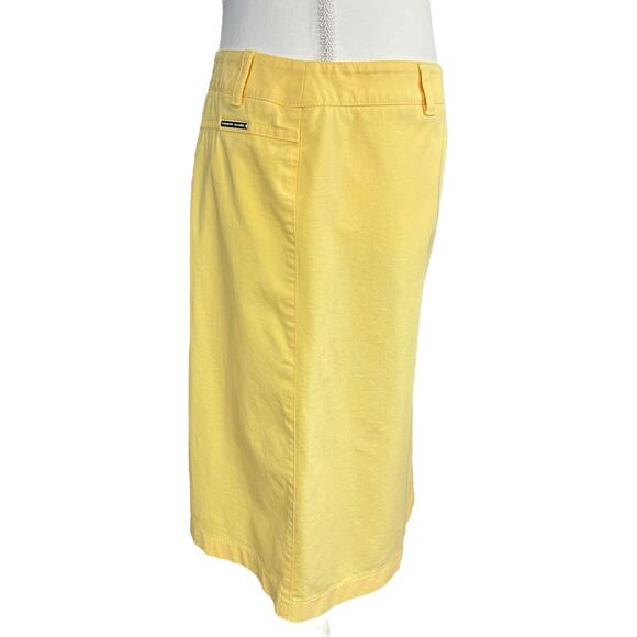 Adrienne Vittadini Classico Skirt Sze 12 Yellow A Line Casual Back Slit Colorful - Picture 3 of 12